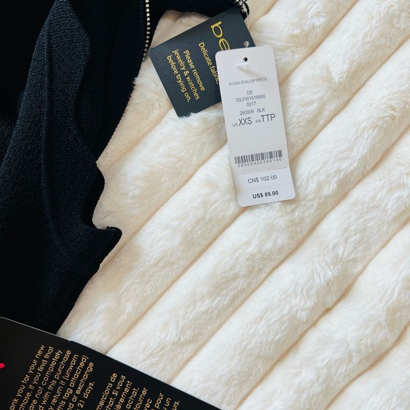 bebe Black Scalloped Midi Dress - Picture 2 of 4